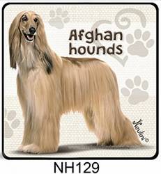NH129 Hűtőmágnes-Afghan hounds 7,5x7,5cm