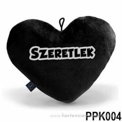 PPK002 Díszpárna kicsi fekete szív-szeretlek
